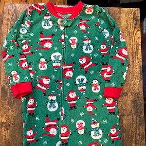 Carters Zip Fleece Christmas Pajamas